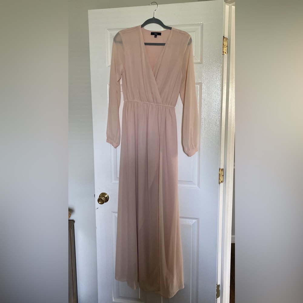 Light pink, size small, long Lulu’s dress